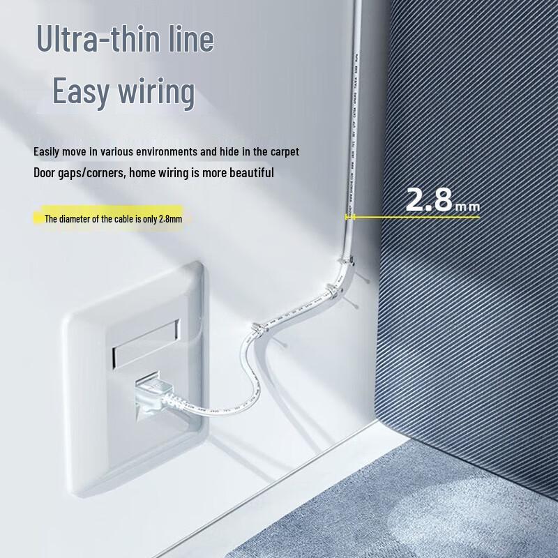 SAMZHE Cat6A Slim 10 Gigabit Ethernet Patch Cable