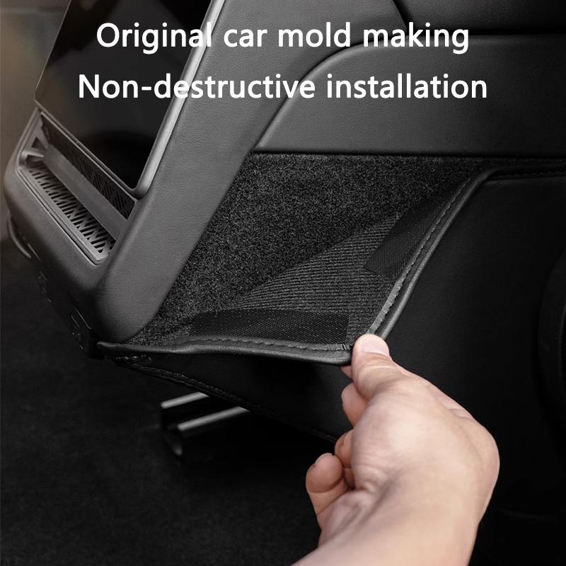 Rear Air Vent Outlet Cover For Tesla Model Y Juniper Model 3 Highland PU Leather Back Exhaust Vent Pad Car Interior Accessories