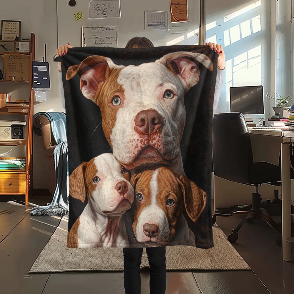 Pit Bull,pattern Flannel Blanket, High quality Comfortable for All Seasons, Home Decor, Warmth and Comfort, Perfect for Gifts.