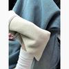 Women's High-Waist Light Blue Denim Wide-Leg Pants with Plus Velvet, Curved Leg, Perfect for Autumn/Winter 2025.