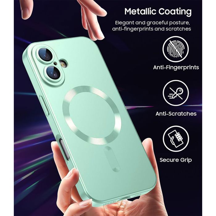 Coque de Téléphone - E.F.Connection - iPhone 17 Pro Max - Silicone Souple - Anneau Magnétique - Vert