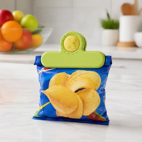 2Pcs Magnetic Bag Clips for Food Storage, Airtight Chip Clips, Sealing Clips for Snacks Coffee Powder, Fridge Magnet Organizer