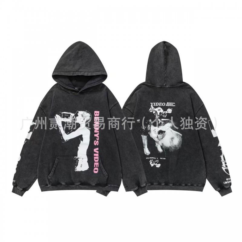 ERD Letter Print Hoodie Teen Boys Loose Fit Casual Sweatshirt Winter