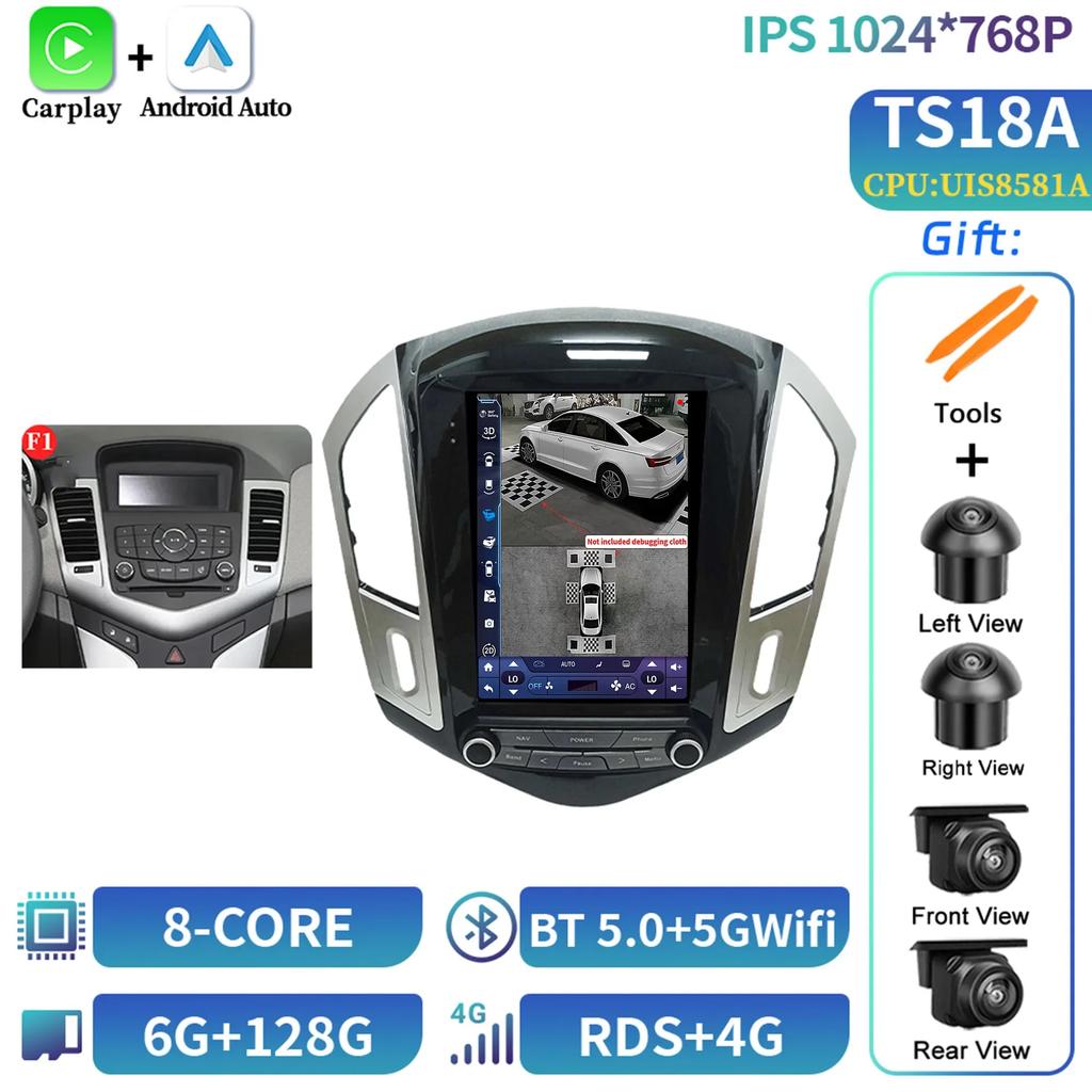 9.7inch Android 14 For Chevrolet Cruze 2013-2016 Radio Stereo Multimedia GPS Navigation Multimedia Car Android Carplay Screen GP