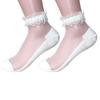 Women Fashion Ultrathin Transparent Beautiful Lace Flower Elastic Short Socks