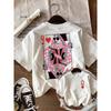 Queen of Hearts Retro Playing Card Graphic T-Shirt ,Casual Crew Neck Short Sleeve, Y2K Aesthetic Coffee Print Casual Daily Top