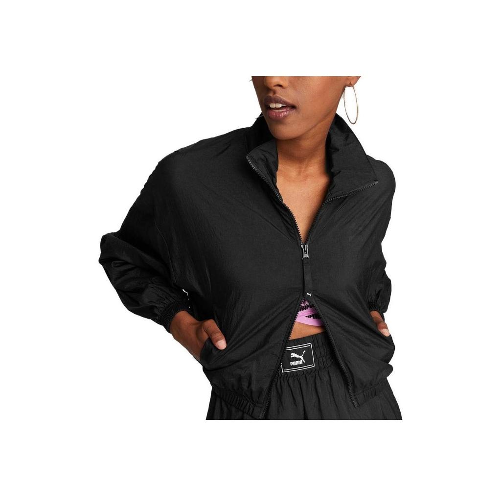 Puma Breathable Stand Collar Sports Casual Zip Jacket Women Jackets Black 537654-01