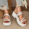 Roman Style Summer Fashion Platform Sandals Buckle Round Head Height Foreign Trade Large Size Women's Shoes New Sandals Women
