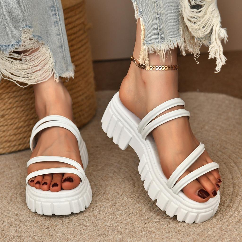 Roman Style Summer Fashion Platform Sandals Buckle Round Head Height Foreign Trade Large Size Women's Shoes New Sandals Women