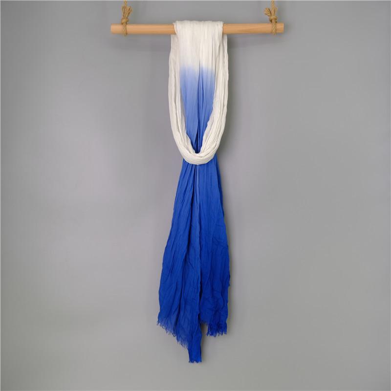 Extra Large Flowing Ethnic Dance Scarf - 120x260cm, Pure Cotton Silk Zen Gauze