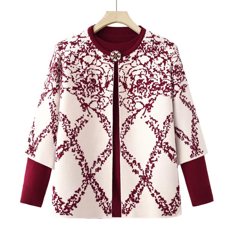 Fengxiao Damen gemusterter Strick-Cardigan