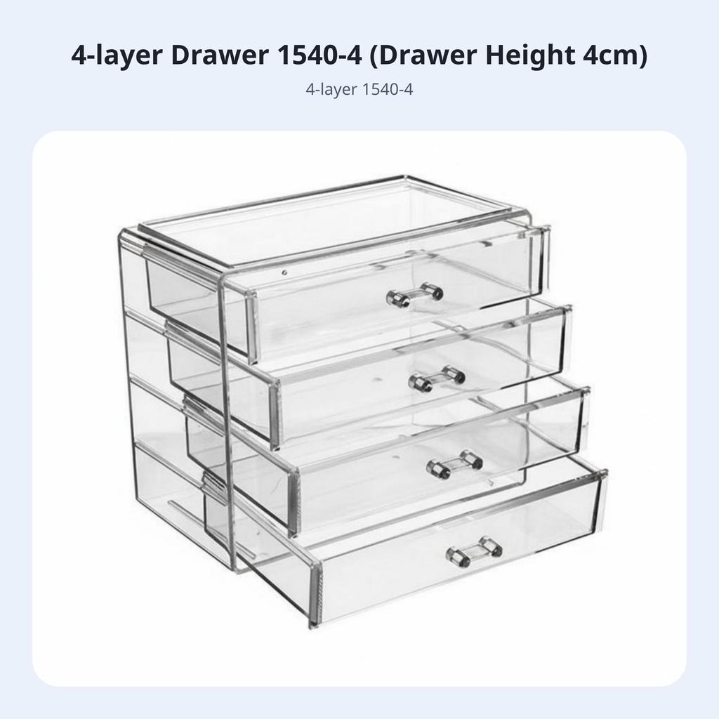 Clear Multi-Drawer Unit Removable Drawers Miniature Drawer Chest Transparent Design Debrisresistant for Makeup Users
