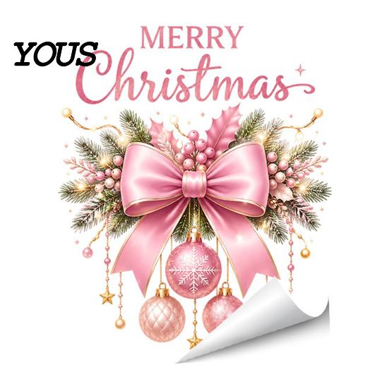 Winter Holiday Gift Nutcracker Soldier/Bow Window Static Decals, Waterproof PVC Christmas Stickers, Party Supplies Reusable Wall Stickers for