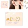 Hot Selling Fashionable Pearl Cat Diamond Earrings