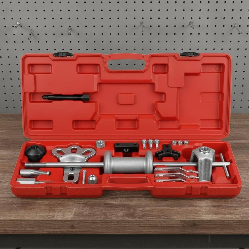 Wheel Hub Puller Set Heavy Duty Rear Axle Remover Organized Carry Box for Garage