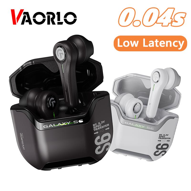 

VAOLRO 0.04S Беспроводные игровые наушники с низкой задержкой Hi-Fi стерео сабвуфер Музыка с микрофоном HD с шумоподавлением IPX5 Водонепроницаемый для всех смартфонов
