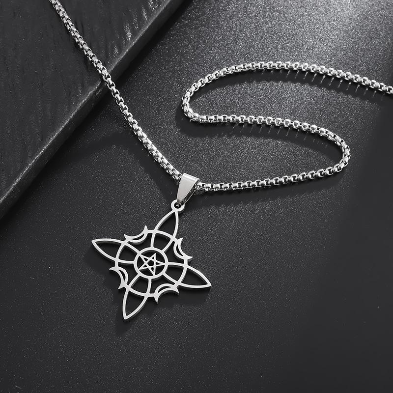 New Square Pendant Cross Pendant Necklace Irish Combination Gold Trendy Necklace Decoration