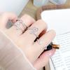 [Sweet Pink Dream] Pink Love Qixi Festival Girl'S Heart Zir*****Pen Ring Simple Fashion Geometric Ring Female