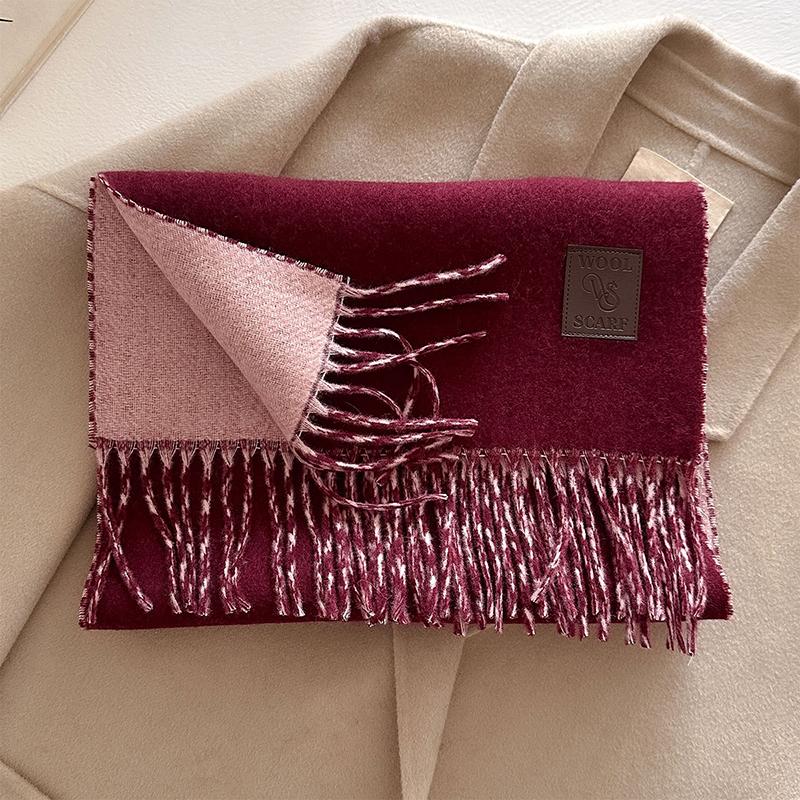 Winter Wool Scarf For Women Long Warm Cashmere Shawl Wrap Solid Lady Scarves Hijab Female Pashmina Bandana Head Scarves Stole