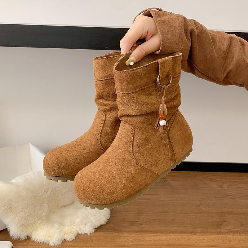 Korean Version of Atmosphere Belt Buckle Martin Boots Women's 2025 Autumn New Design Short Boken Boots