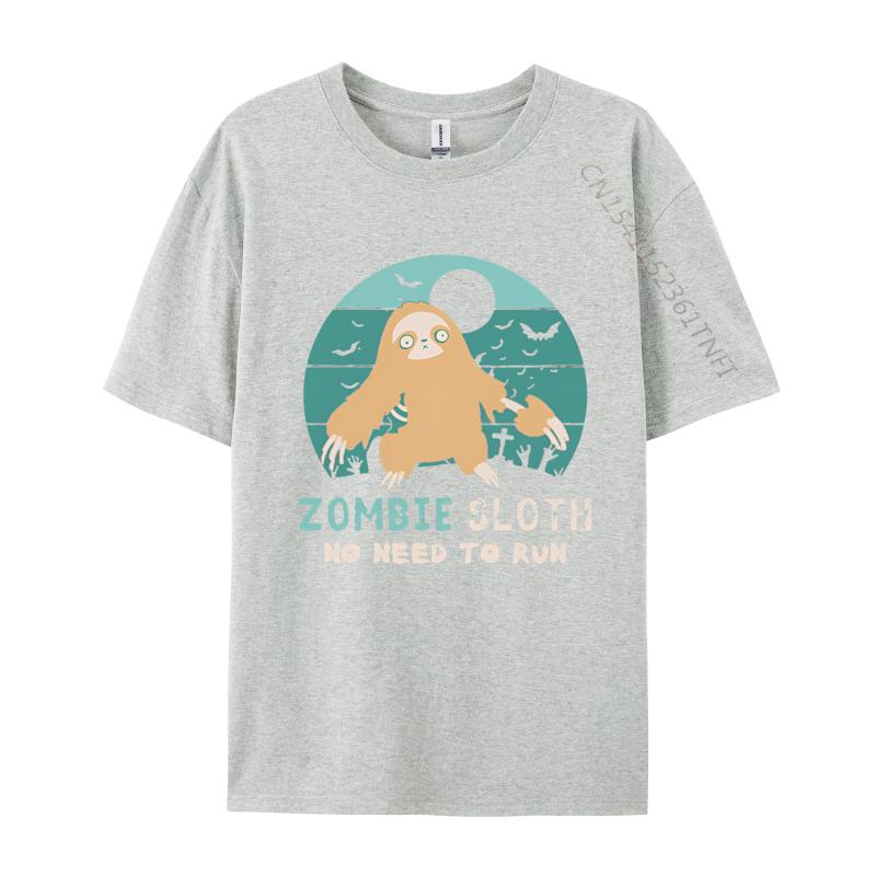 

Zombie Sloth No Need To Run Funny Lazy Halloween Tshirts Aesthetic Casual Tshirt Premium Cotton Shirt Oversized T Shirt Men S