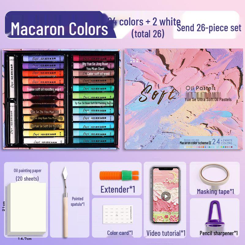 Super Soft Oil Pastel Set with Brush & Scraper Tools - Perfect Crayons for Kids' Birthday Gifts & DIY Projects