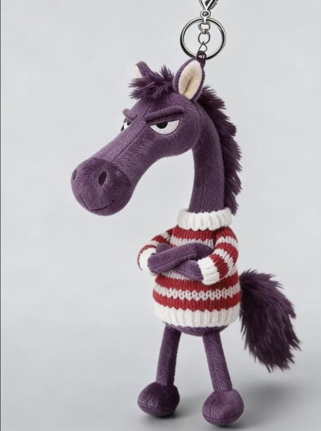 2026 Year of the Horse Mascot Black Horse Plush Bag Pendant Gift
