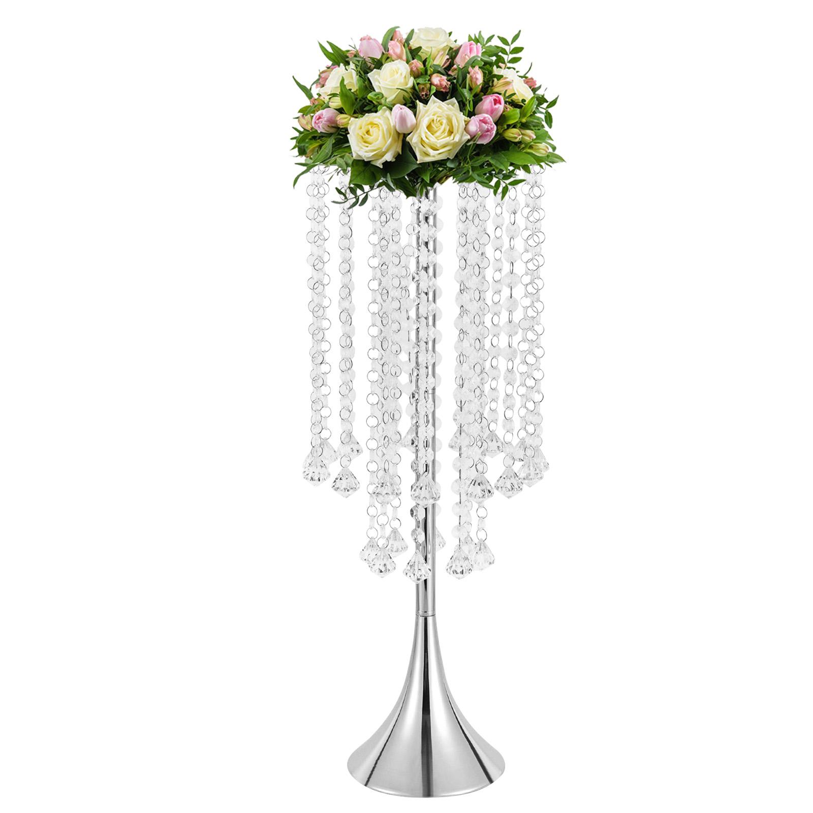 

Luxurious Acrylic Crysta(21.9 /55.6cm H) 10Pcs Flower Stand Wedding Centerpieces on Floor, Tall Metal Flower Arrangement Stand срібний
