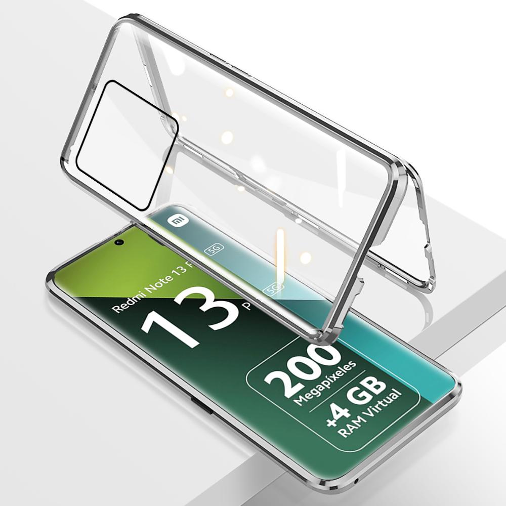 Coque de protection double face magnétique 360° pour Xiaomi Redmi Note 13 Pro 5G Note13 13Pro 4G Coque avant arrière en verre avec cadre en métal