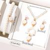 5-teiliges Set für Damen Modisch Vielseitig Personalisiert Kreativ Öl Lutscher Anhänger Zirkon Armband Ohrringe Halskette Ring Set
