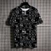 3D Printed Math Formula T-Shirt For Men Experiment Pattern T Shirts Summer Casual Short Sleeves Round Neck