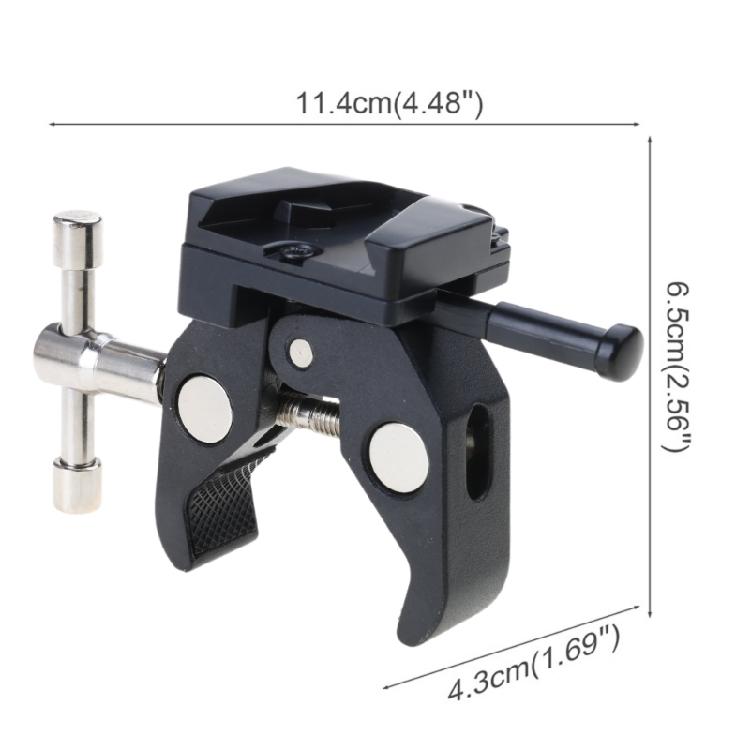 V Clamp with Metal Handle, Adjustable Claw Clamp for Tripods and Light Stand Attachments
