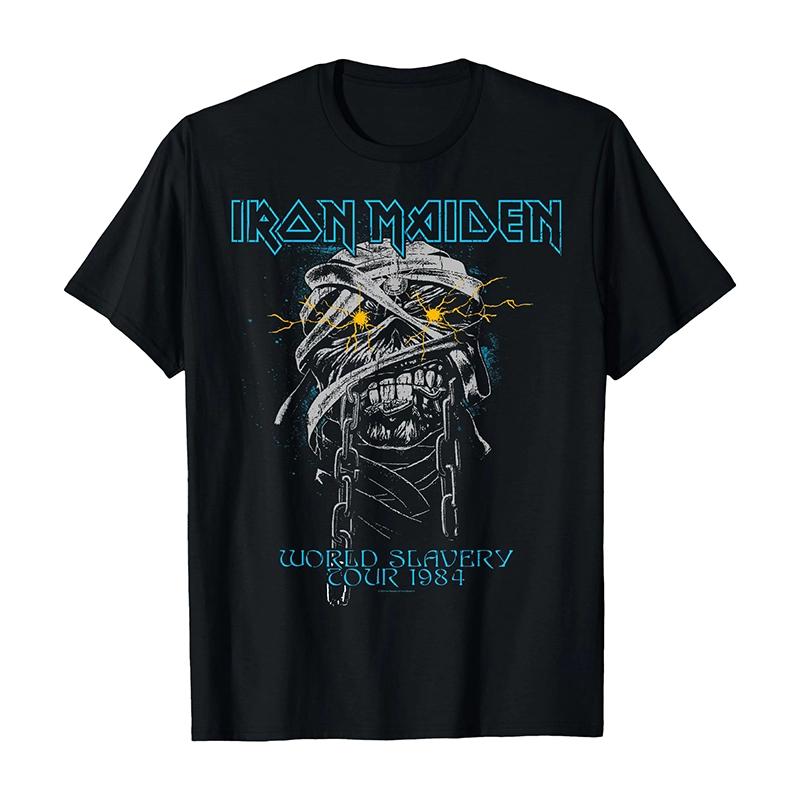 2025 Iron Maiden Iron Maiden Band Rock Punk Loose American Vintage Direct Injection Short Sleeve T-Shirt Comfortable Breathable