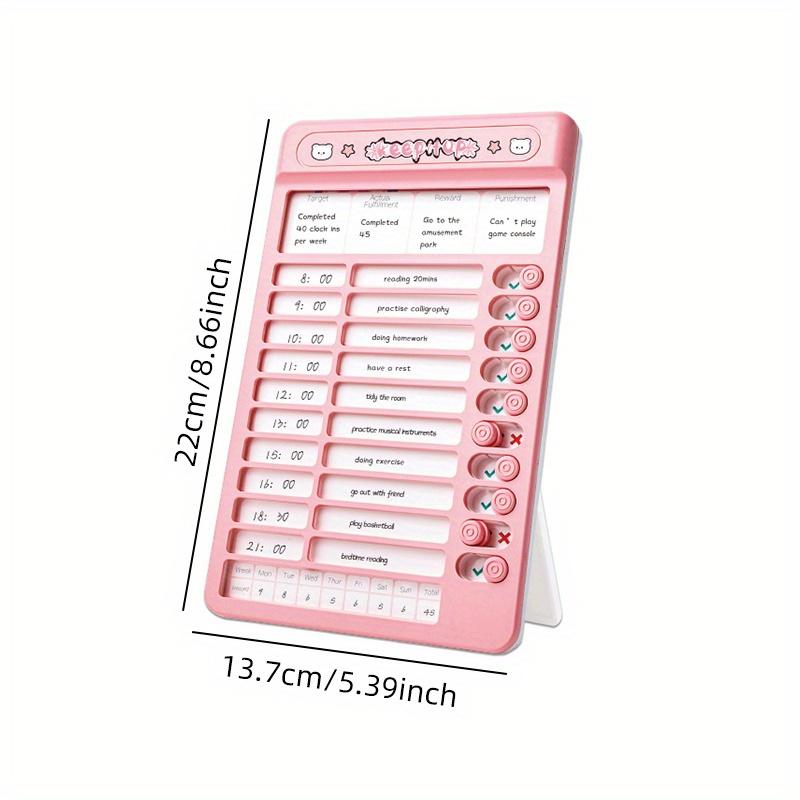 Tabella dei lavoretti per bambini Tabella della routine quotidiana con card vuote Adesivi carini Tabella di controllo in plastica Lista delle cose da fare per la pianificazione della routine