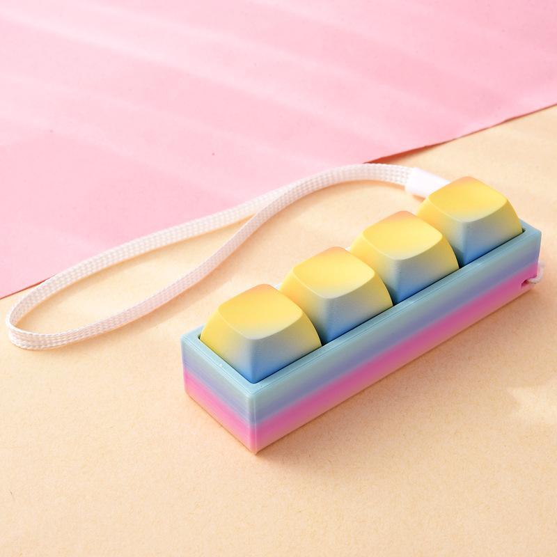 Portable Small Size Stress Relief Toy with Button Lanyard Pocket Fidget Toy for Anxiety Alleviation Commute Daily Use
