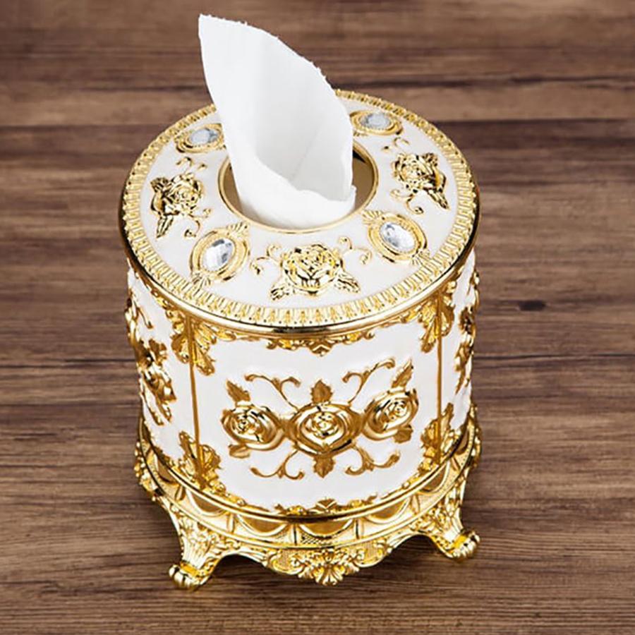 Vintage Europäische Rosen Taschentuchboxhalter Zylindrische Papierentnahme Zuhause el Badezimmerdeko Einzelrollen Aufbewahrungsorganizer