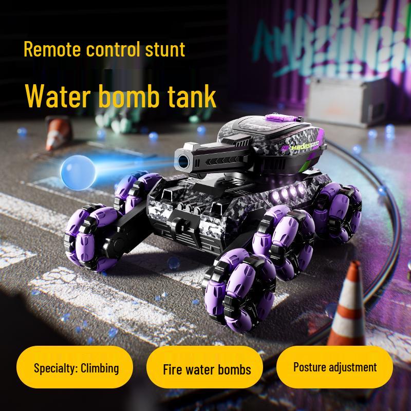 Six-Wheel Remote Control Stunt Tank: Gesture-Sensing Off-Road Water Bomb Toy for Kids