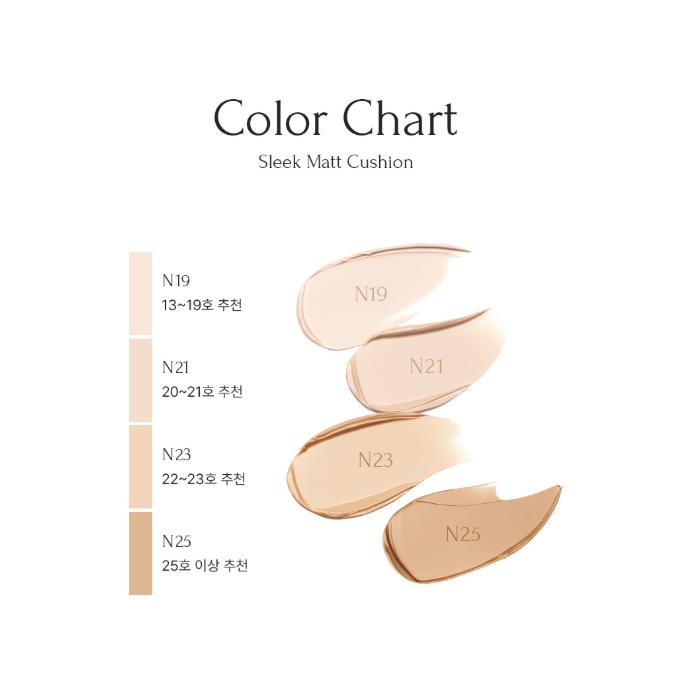 [MUZIGAE MANSION] Official Sleek Matt Cushion Set (15g + Refill) - [K-BEAUTY] Aesthetic Vegan Makeup & Flawless Matte Base N19 (15g + 15g Refill)