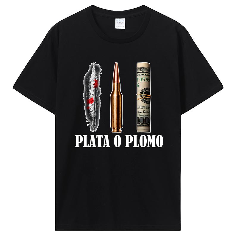 Принт Популярный классический телесериал Druger Plata O Plomo футболка Мужская футболка Пабло Эскобар Серебро или Свинец Футболка EL Patron Топы Футболки S