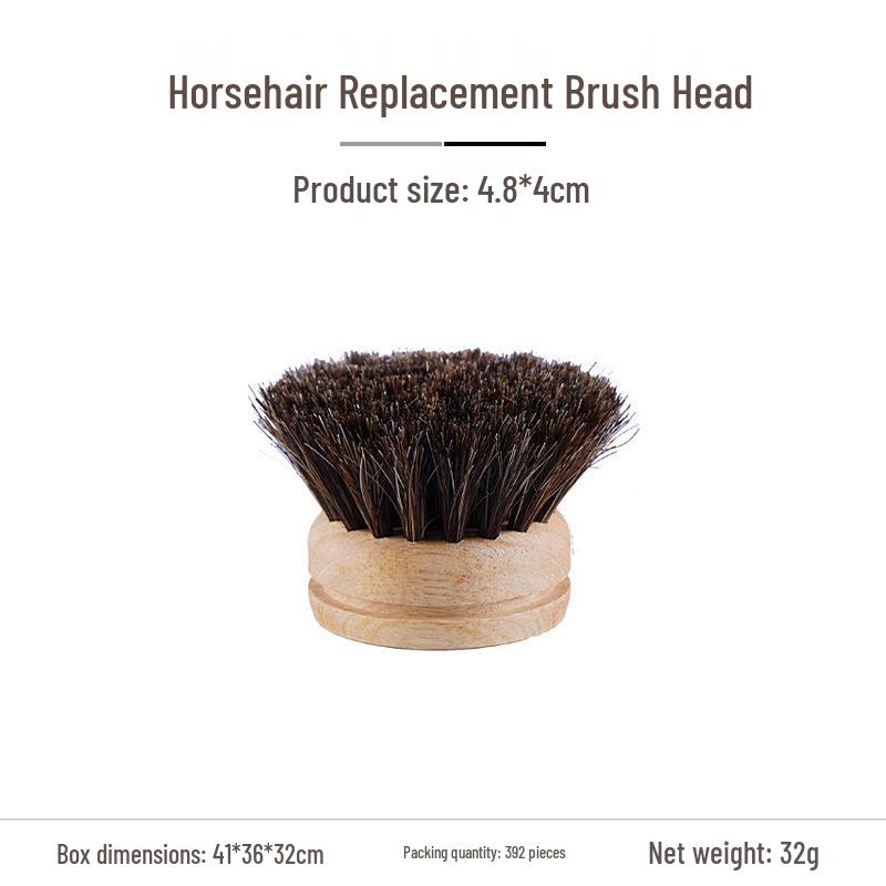Eco-Friendly Natural Sisal Pot Brush with Soft Coconut & Horsehair Bristles - Replaceable Head for Non-Stick Pans