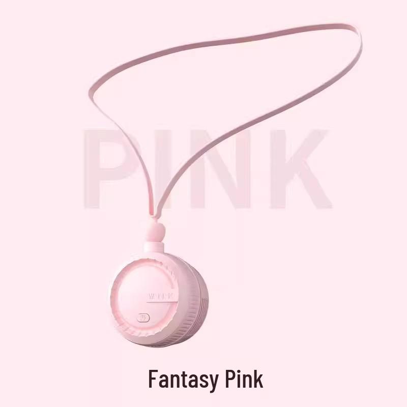 New USB Rechargeable Neck-Hanging Mini Fan with Foldable Design for Strong Wind Power