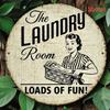Rustic Aluminum Laundry Wall Sign Fun Humorous Woman Design 2D Metal Decor For Home