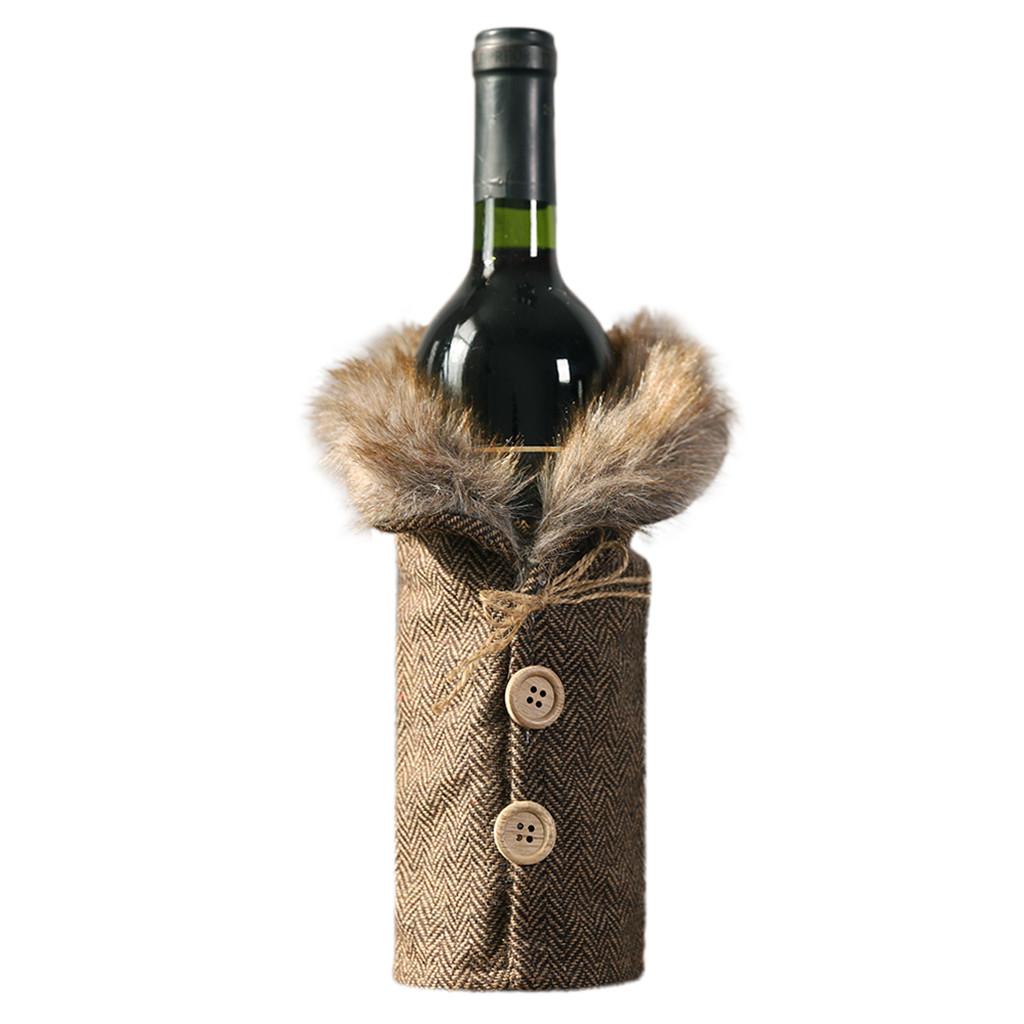 Merry Christmas Santa Wine Bottle Bag Cover Festival Party Table Decor Gift
