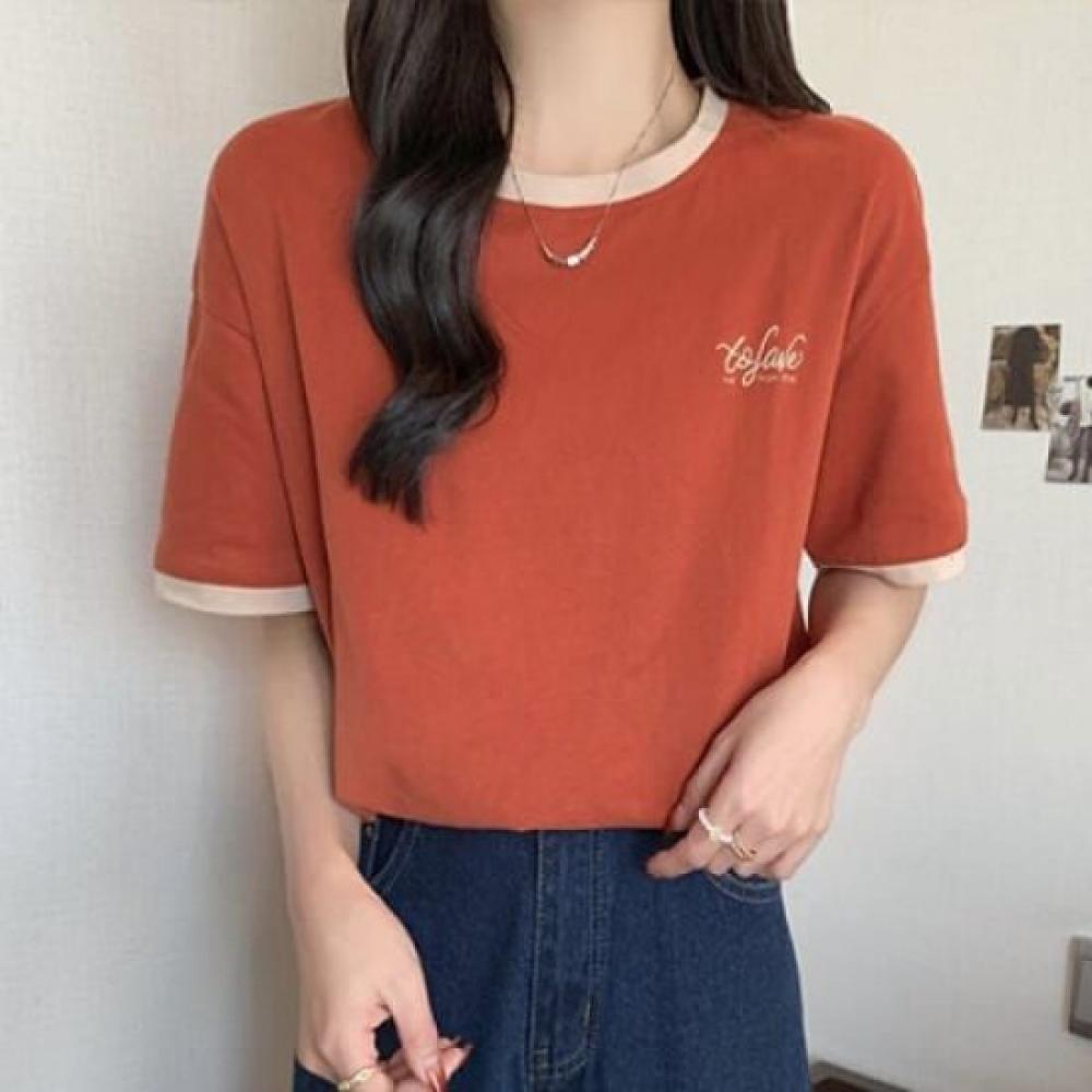 Navava Women Color Block Round Neck ShorT Sleeve T shirT nT1649