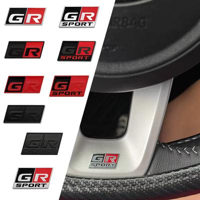 1Pc 3D Metal Car GR Sport Steering Wheel Interior Logo Badge Emblem Decals Sticker For C-HR Corolla RAV4 Prius Camry