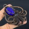 Blue Sapphire Pendant, Handmade Gemstone Pendant, 999 Copper Wire Wrapped Pendant Antique Jewelry, For Engagement Gift