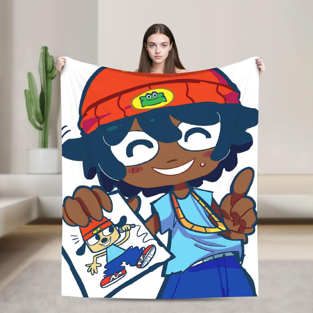 Parappas The Rappers Blankets Quality Super Warm Throw Blanket Winter Airplane Travel Couch Chair Funny Bedspread