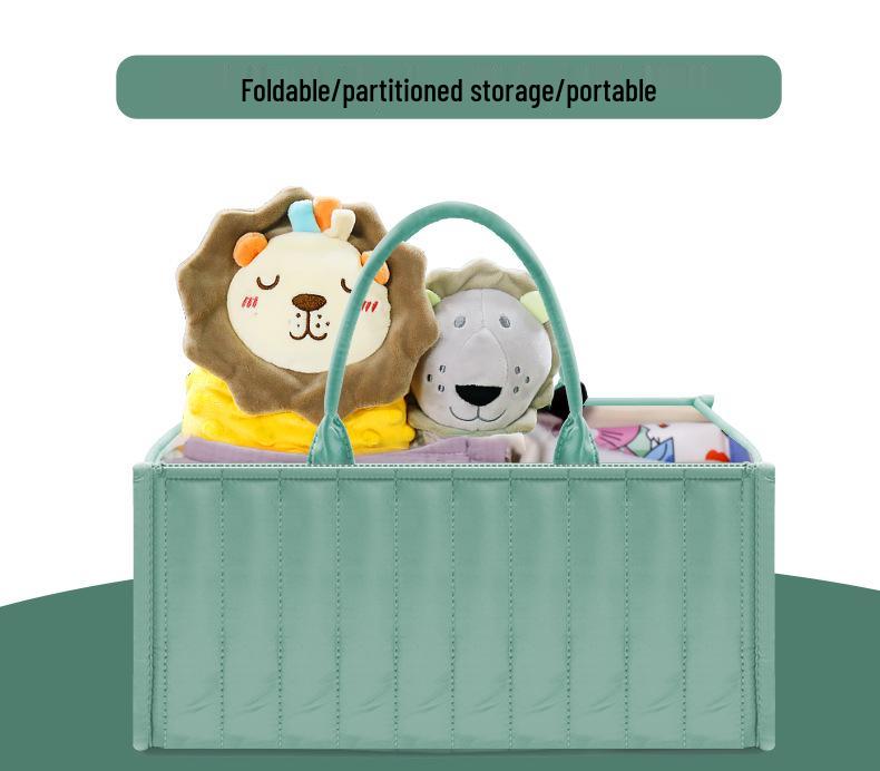 Multi-functional Large Capacity Foldable Cotton Diaper Bag for Moms