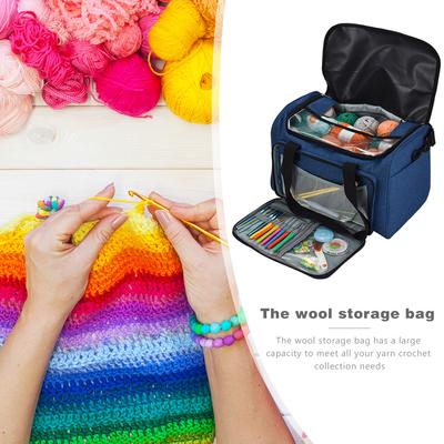 Wool Yarn Storage Bag Knitting Crochet Organizer Large Capacity Carrying Knitting Bag for Yarns Knitting Needles Crochet Hooks