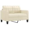 2 Seater Sofa Cream 120 cm Faux Leather